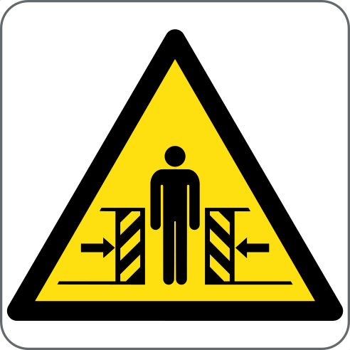 Warning sign: risk of crash by barriers (32245323)