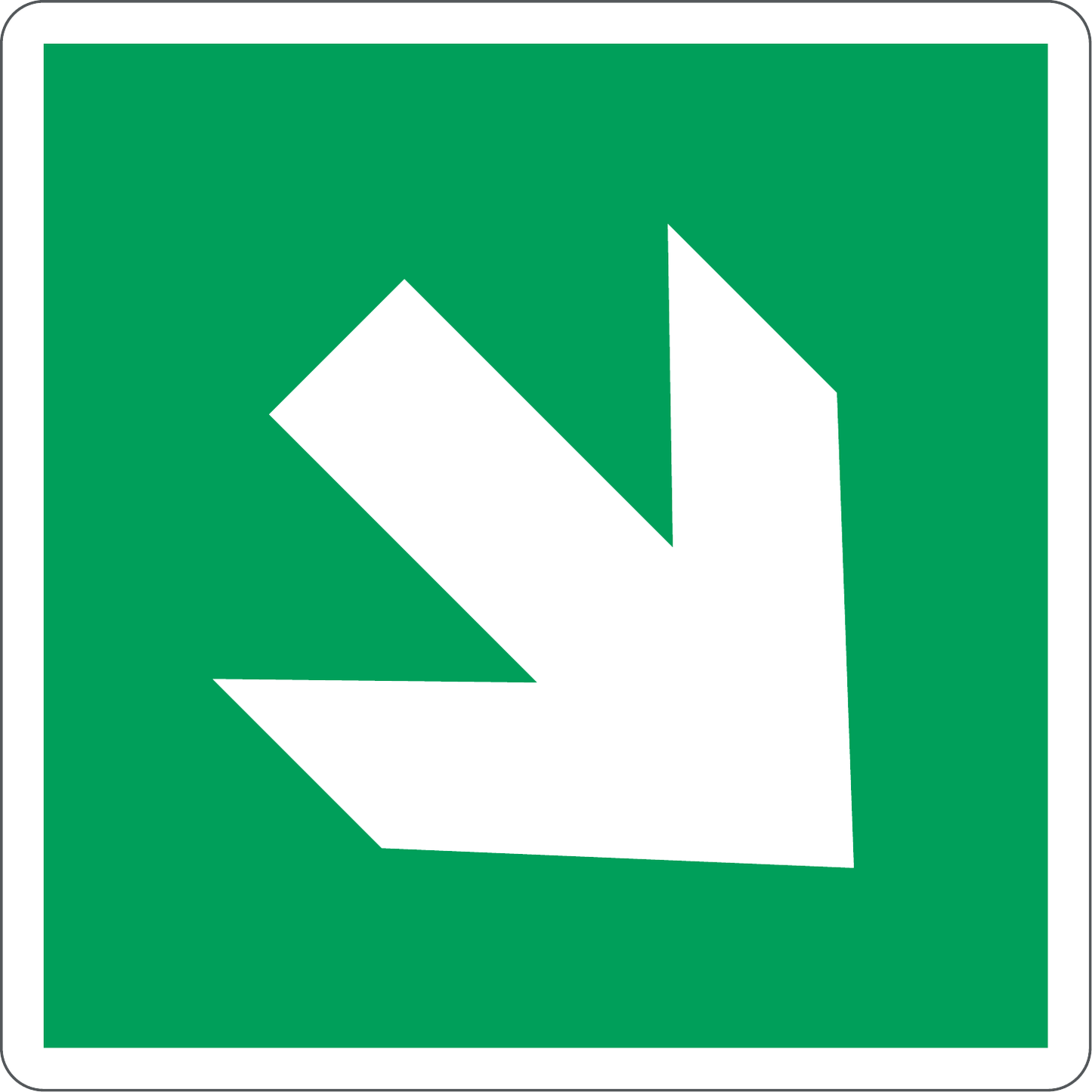 ISO 7010 compliant emergency exit sign: down right arrow (32244798)