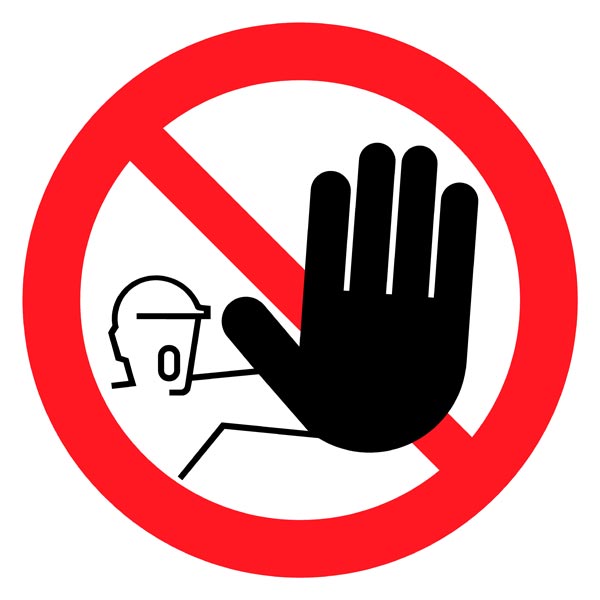 Floor sign - no access - 43 cm diameter robust anti-slip PVC - Storeforsigns.com