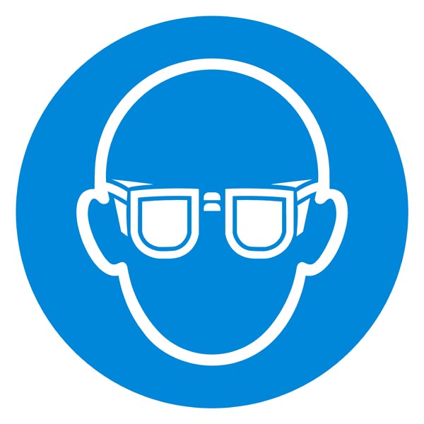 Floor sign - mandatory safety glases -43 cm diameter robust anti-slip PVC - Storeforsigns.com