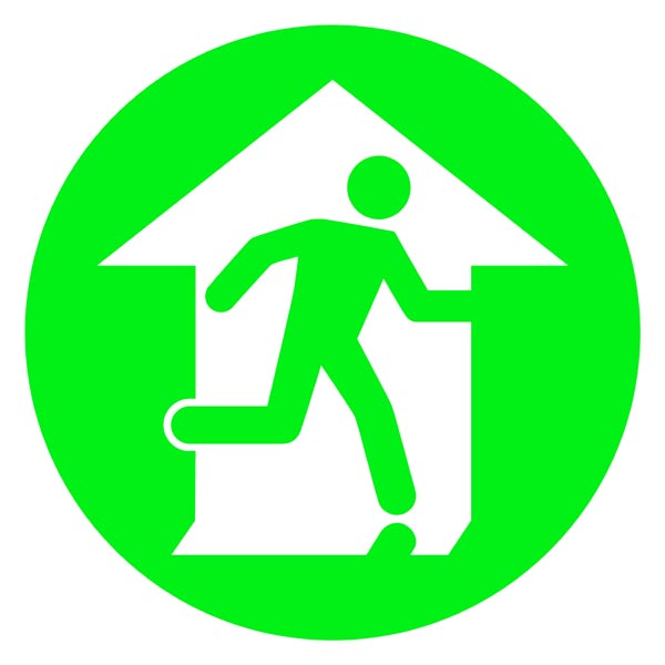 Emergency Exit Floor Sign 43cm ISO 7010 | Evacuation Route Marking - Storeforsigns.com