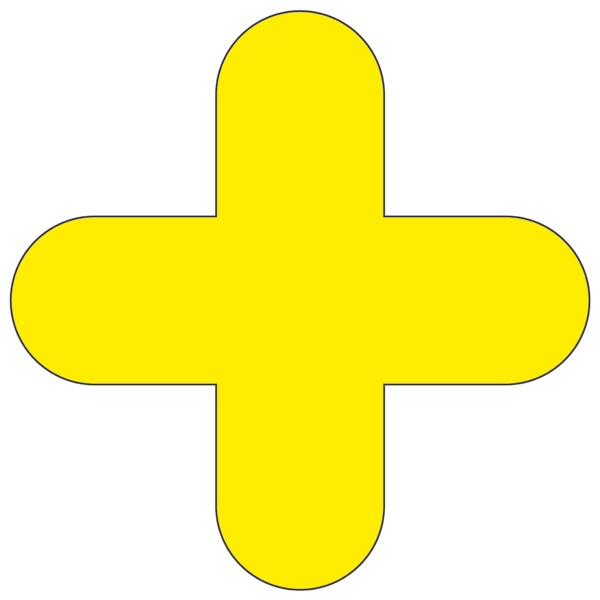 Floor signs - cross sign -10 pcs -300x300mm (32244707)