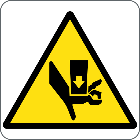 Warning Sign: Hand Crushing Risk - ISO 7010 Compliant Safety Sign (W024) - Storeforsigns.com