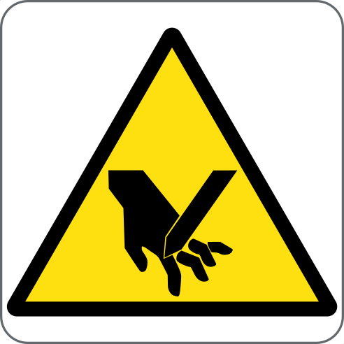 Hand Cutting Warning Sign - Sharp Blade Safety Sign - Storeforsigns.com