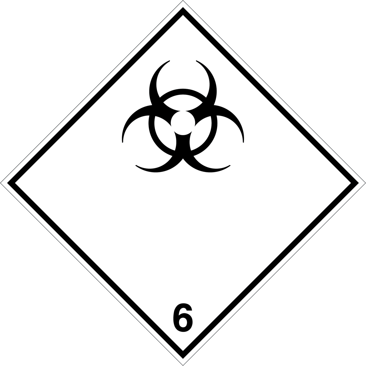 ADR Biohazard Label, material Polyvinyl chloride (PVC), size 300x300 mm