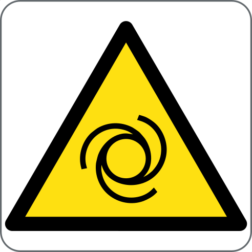 Sinal de aviso — arranque automático, material PVC rígido, tamanho 200*200mm