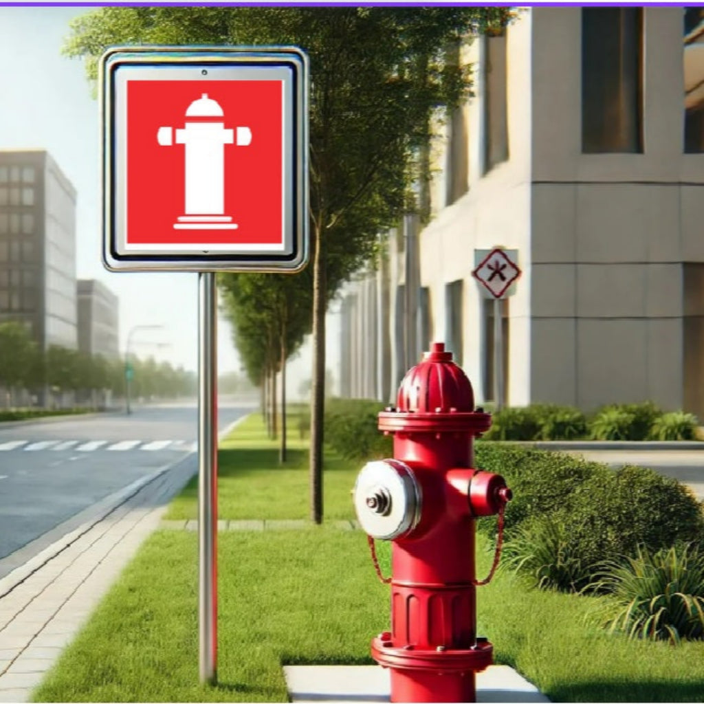 Column Hydrant Sign, material Luminescent Aluminum, size 120*120mm