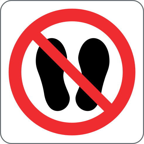 Do Not Walk or Stand Here Sign, medžiaga: lipnus PVC, dydis: 125*125mm
