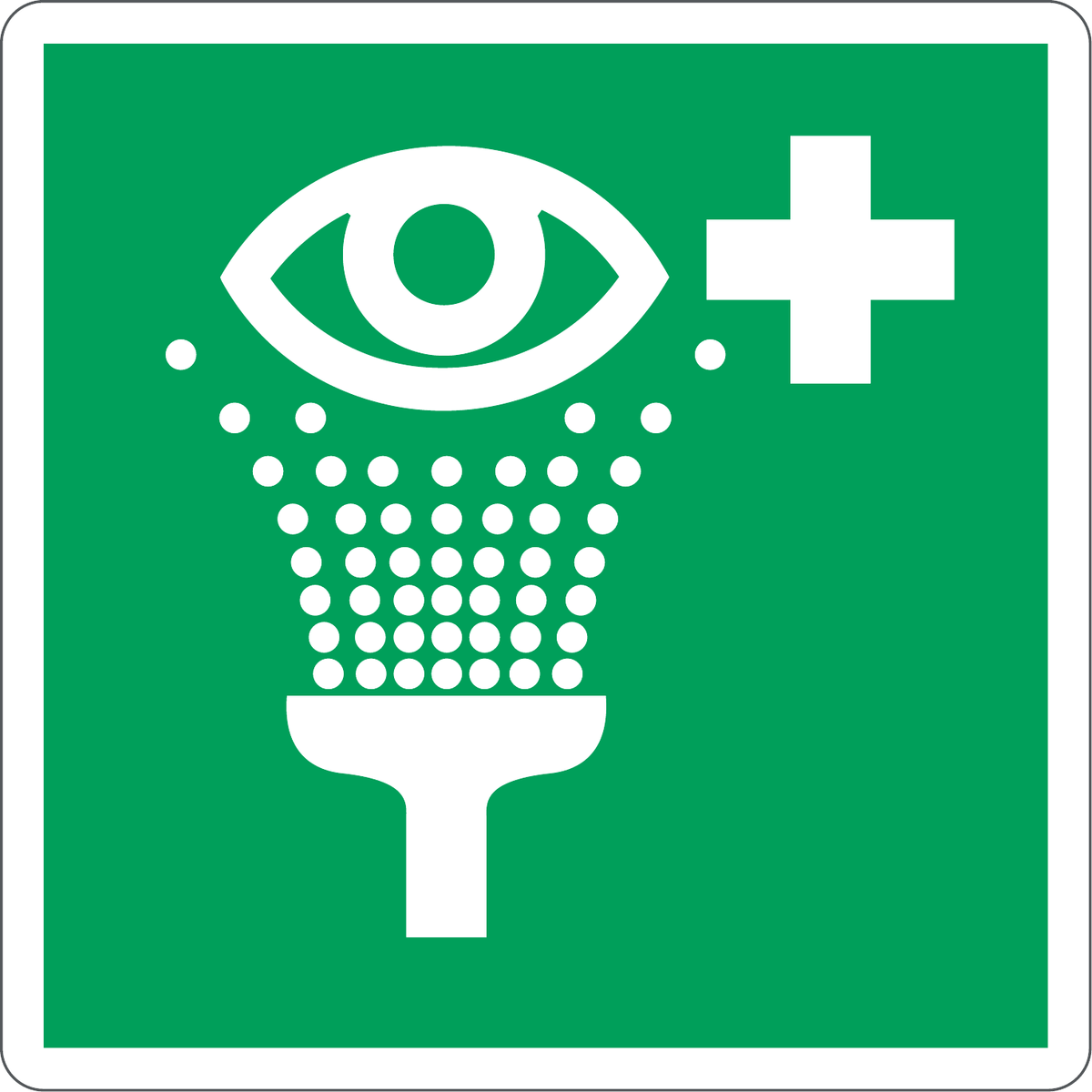 Emergency Eye Shower Sign, material Aluminum, size 250*250mm
