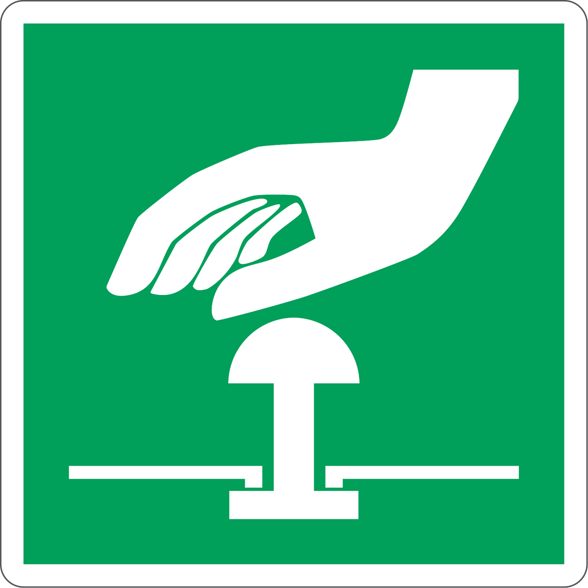Emergency Stop Button Sign, material Luminescent Aluminum, size 160*160mm