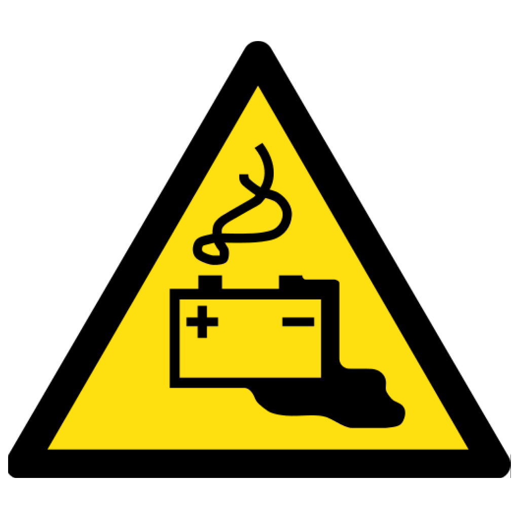 Battery Charging Warning Sign, material Aluminum, size 580mm (triangle)