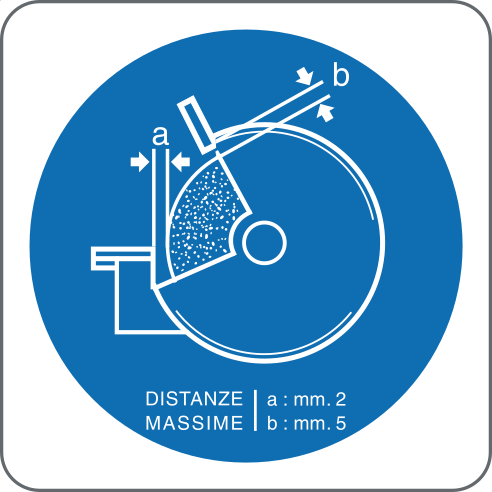 Adjust Grinding Wheel Guard Sign, material Aluminum, size 125*125mm