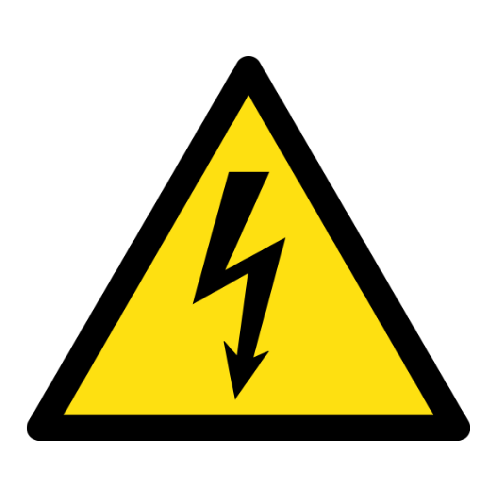 Electricity Warning Sign, material Aluminum, size 580mm (triangle)