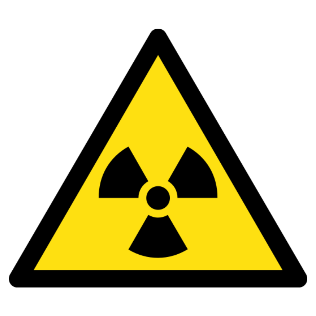 Radioactive Material Warning Sign, material Aluminum, size 350mm (triangle)