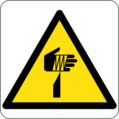 Sharp Element Warning Sign, material Adhesive PVC, size 60*60mm