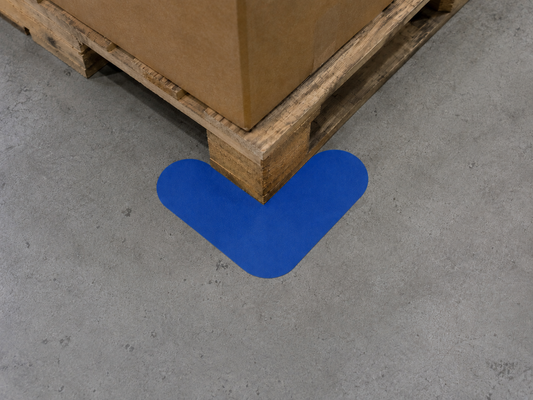 Blue pallet marker
