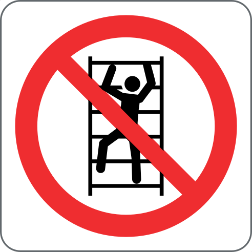 Do not climb scaffholdings