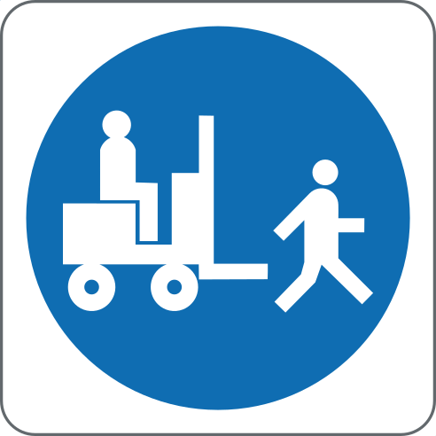 Forklifts at walking pace