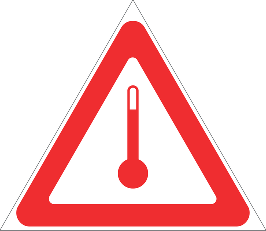 ADR Elevated Temperature Mark, material Polyvinyl chloride (PVC), size 100x100 mm