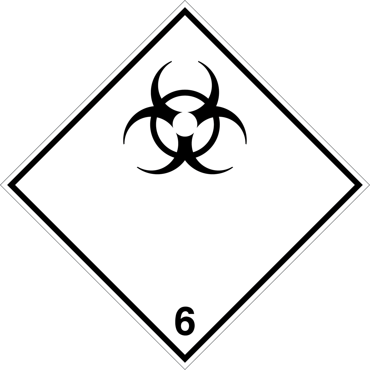ADR Biohazard Label, material Polyvinyl chloride (PVC), size 300x300 mm
