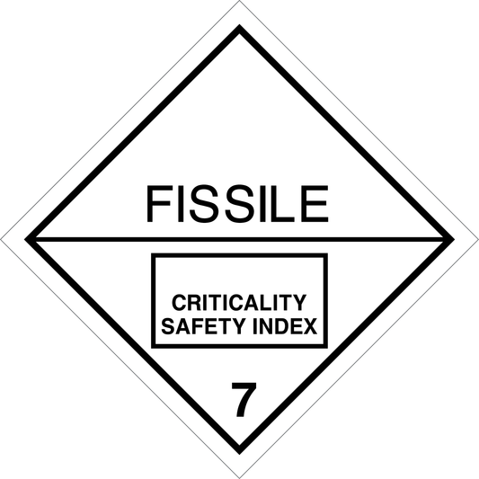 ADR Fissile Material Label, material Polyvinyl chloride (PVC), size 300x300 mm
