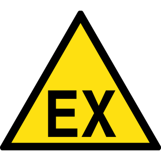 ATEX Explosive Atmosphere Warning Sign, material Aluminum, size 580mm (triangle)