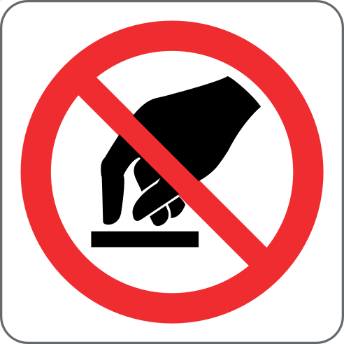 Do Not Touch Sign, material Adhesive PVC, size 125*125mm