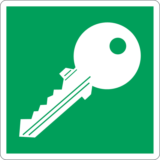 Emergency Key Location Sign, material Luminescent Aluminum, size 250*250mm