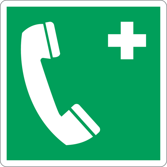 Emergency Phone Sign, material Aluminum, size 120*120mm