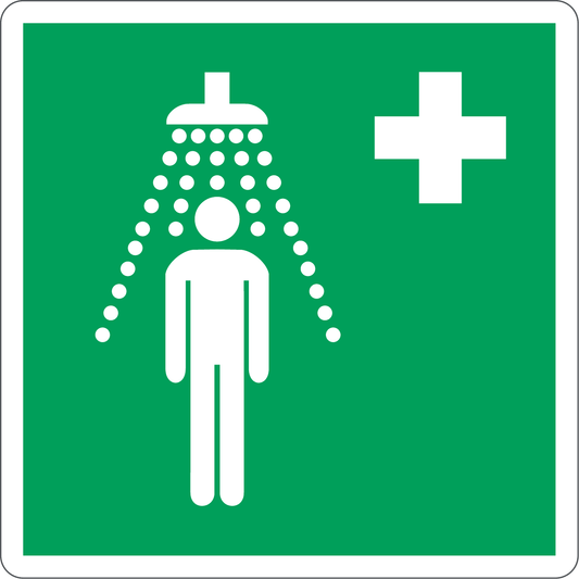 Emergency Shower Sign, material Luminescent Aluminum, size 250*250mm