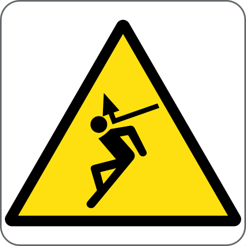 Falling Danger Warning Sign, material Adhesive PVC, size 125*125mm