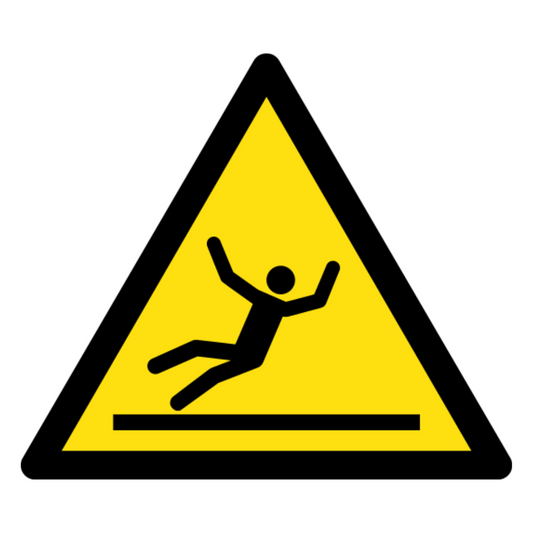 Fall Hazard Warning Sign, material Aluminum, size 140mm (triangle)