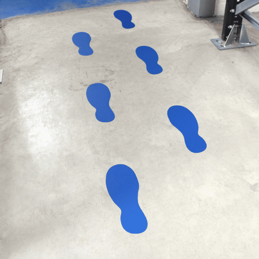 Marcaj de pardoseală Boot Footprints 300×120 mm, color Blue, pack Kit 10 (5 pairs)