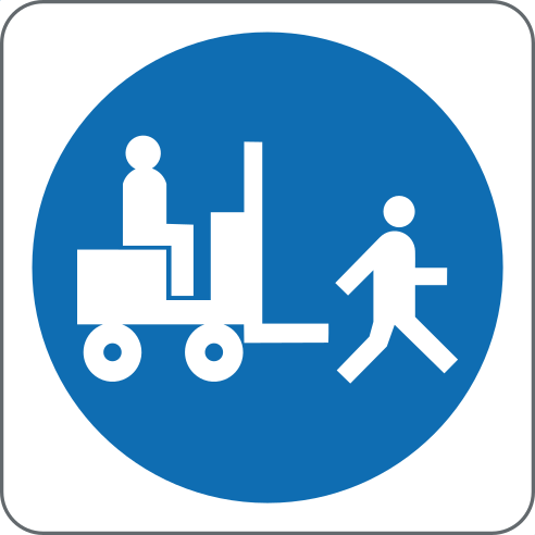 Forklifts at Walking Pace Sign, material Aluminum, size 60*60mm