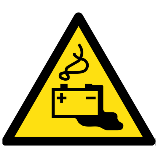 Battery Charging Warning Sign, material Aluminum, size 580mm (triangle)