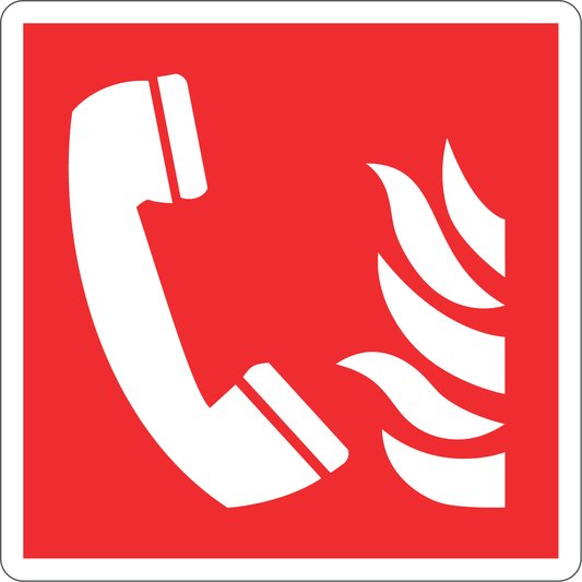 Fire Emergency Phone Sign, material Luminescent Aluminum, size 160x160mm
