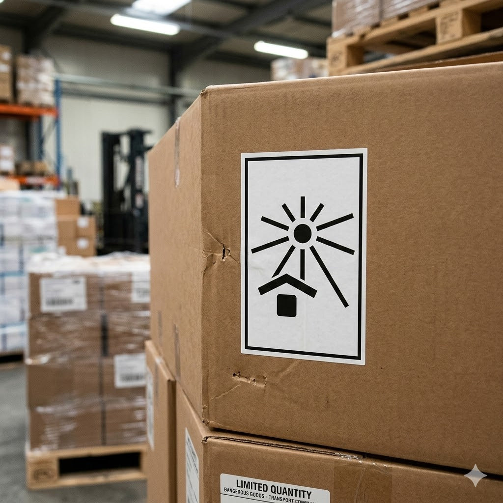 Keep Away From Heat Labels, material Polyvinyl chloride (PVC), size 148x210 mm