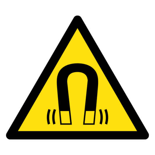 Magnetic Field Warning Sign, material Aluminum, size 350mm (triangle)
