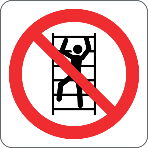 No Climbing Sign, material Adhesive PVC, size 60*60mm