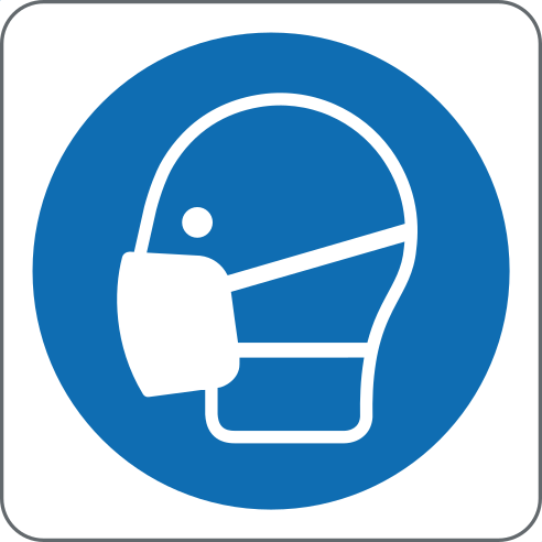 Wear Mask Sign, material Adhesive PVC, size 125*125mm