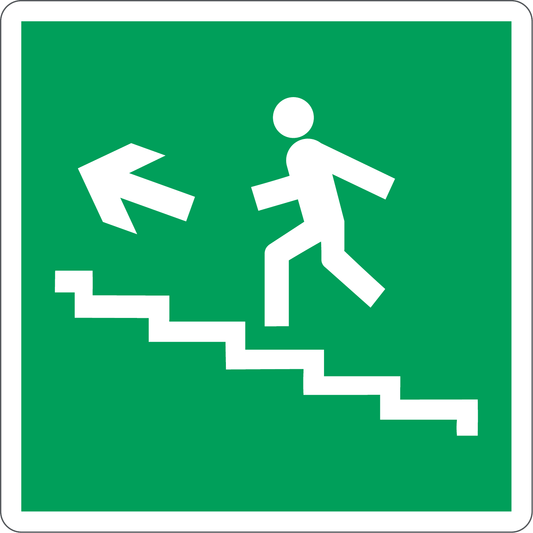 Emergency Stairs Sign (Top Left), material Luminescent Aluminum, size 160*160mm