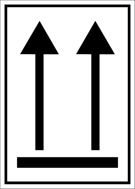 This Side Up Labels, material Polyvinyl chloride (PVC), dydis: 75x105 mm