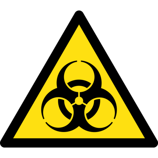 Biological Hazard Warning Sign, material Aluminum, size 140mm (triangle)