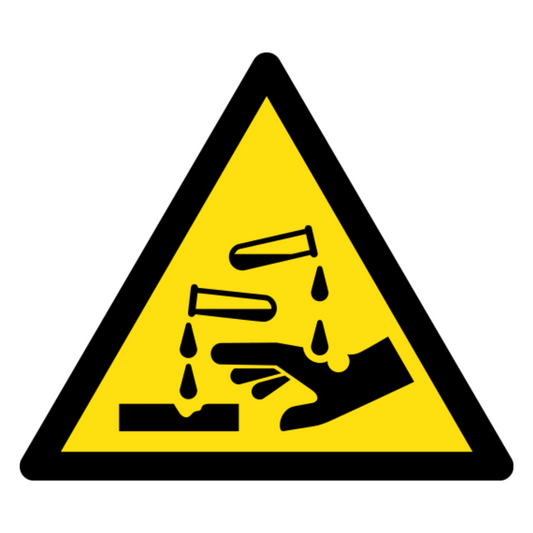 Corrosive Substances Warning Sign, material Aluminum, size 580mm (triangle)