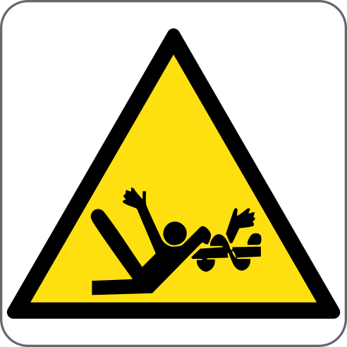 Arm Entangling Warning Sign, material Adhesive PVC, size 60*60mm