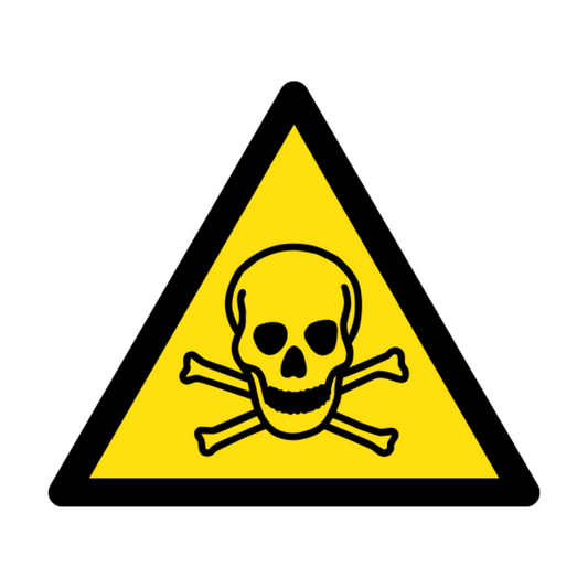 Toxic Material Warning Sign, material Aluminum, size 140mm (triangle)
