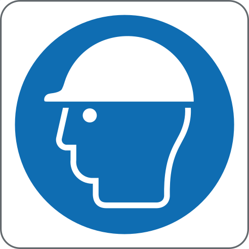 Wear Head Protection Sign, material Adhesive PVC, size 60*60mm