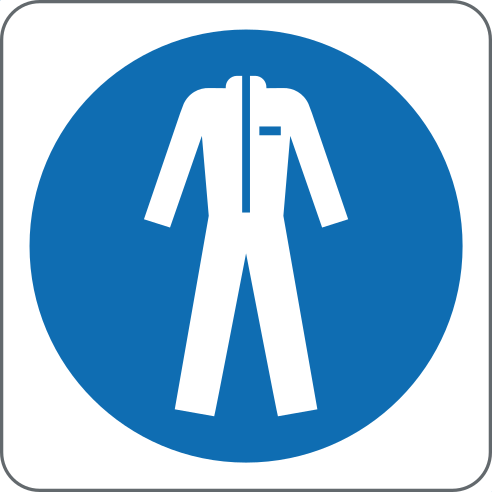 Wear Protective Clothing Sign, material Adhesive PVC, size 60*60mm