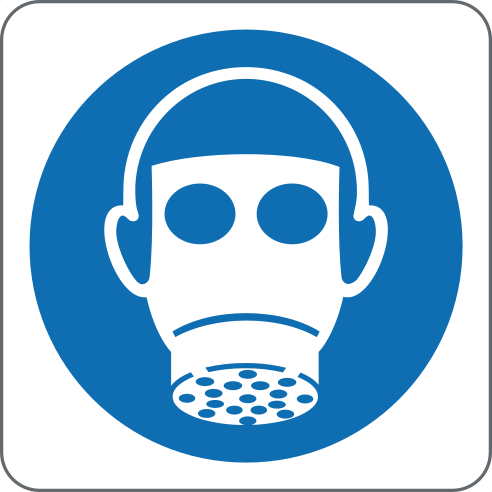 Wear Respiratory Protection Sign, material Adhesive PVC, size 125*125mm